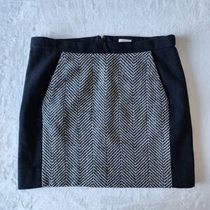 J Crew Postage Stamp Skirt‎ Womens 6 Wool Blend Preppy Herringbone Tweed Mini